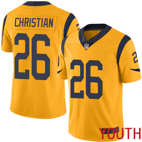 Los Angeles Rams Limited Gold Youth Marqui Christian Jersey NFL Football #26 Rush Vapor Untouchable